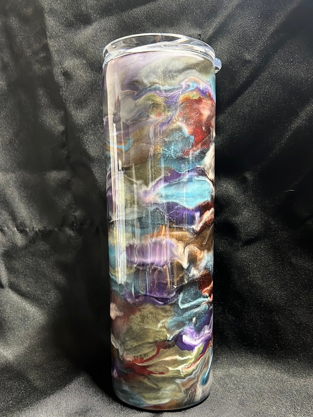 30oz Skinny Tumbler with Metallic Shimmer (no Glow)