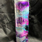 30oz Skinny Tumbler, Blues, Purples, with shiny stars (no Glow)