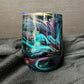 12oz Wine Glass, Black w/multi color metallics