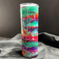 20oz Skinny Tumbler, Green/Purple/Orange/Pink Glitter