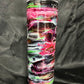 20oz Skinny Tumbler w/Hot Pink, Green Glow & Black (Glow Bugs)