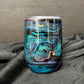 12oz Wine Glass, Black w/multi color metallics