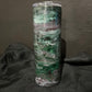 20oz Skinny Tumbler, Green/Pink Shimmer