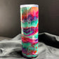 20oz Skinny Tumbler, Green/Purple/Orange/Pink Glitter